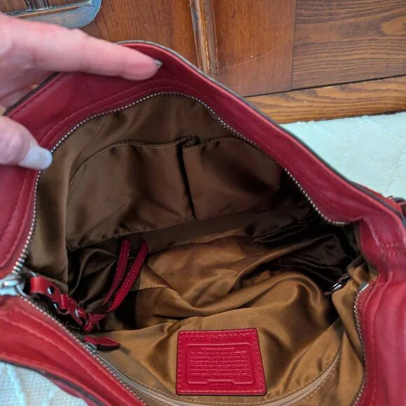 Coach Zoe Red Leather Hobo - Picture 12 of 13